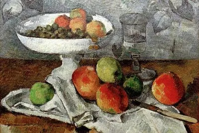 cézanne compter blanc et fruits