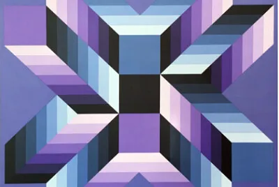 vasarely motifs en bleu