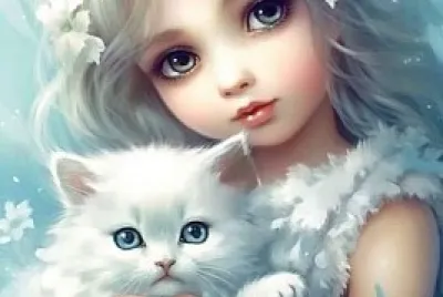 Nina con gato
