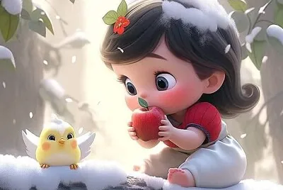 Niña y pajarita
