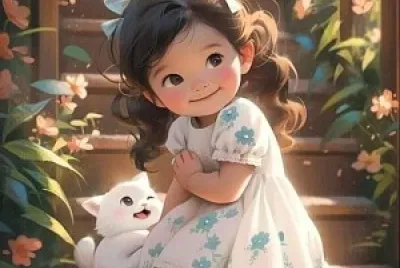 Nina con gato
