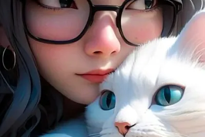 Nina con gato jigsaw puzzle