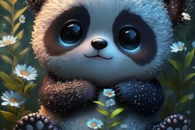 Oso panda tierno