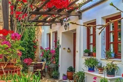 Patio florido