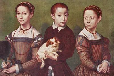 Tres niños y un perro