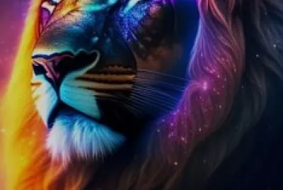Leão colorido