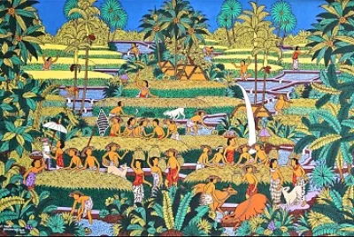 Bali récolte du riz