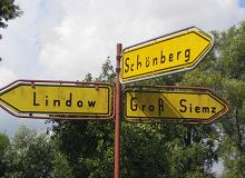 Old street sign, East Mecklenburg, Germany
