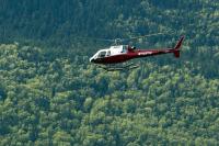 Helicopter over a forest