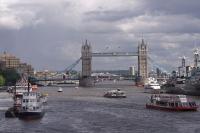 London Bridge, across the Thames, England.