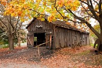 Wooden Barn with Old Metal
