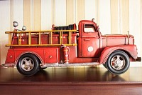 Red fire truck: classic car