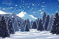 Snowy winter forest