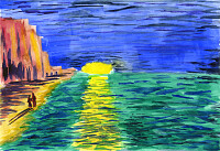 Evening Beach Landscape Painting