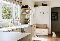 Kitchen Interior With a Cat