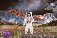 Astronaut in Nature Collage