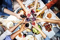 Friends doing a toast