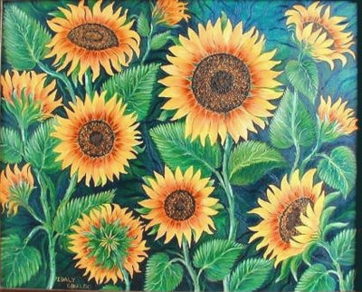 Sun flowers in winter jigsaw puzzle