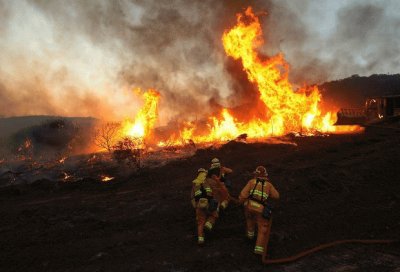 Fire Fighters Scale Hillside-Camarillo May 2, 2013