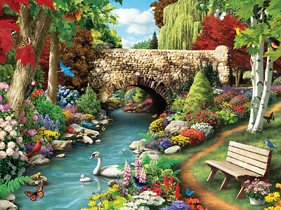 Cygnes et riviere jigsaw puzzle