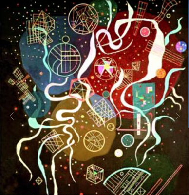 Kandinsky avec noir jigsaw puzzle