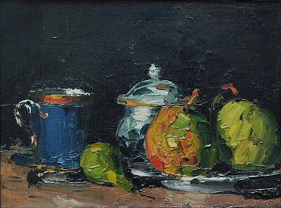 Cézanne sucrier poires et tasse