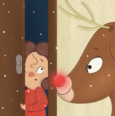 Rudolph at the door jigsaw puzzle