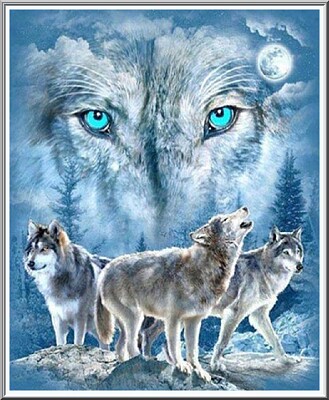 Loups sous la lune jigsaw puzzle