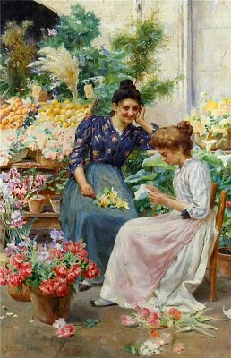 Dames et fleurs jigsaw puzzle
