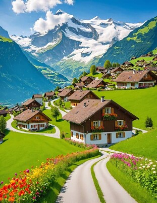 Swiss mountain village