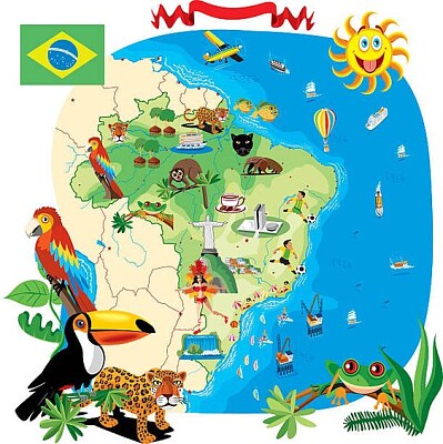 brasilidade mapa ilstrado jigsaw puzzle