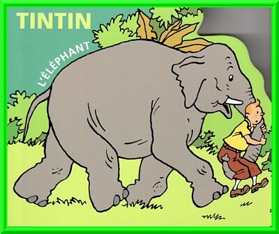 Tintin avec un éléphant