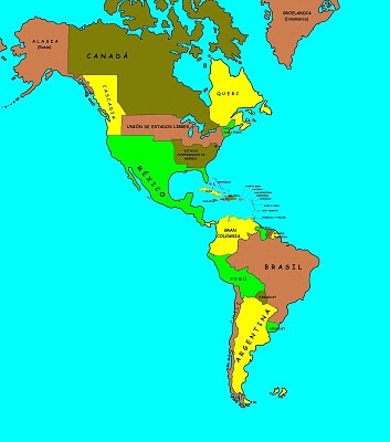 Mapa del continente americano jigsaw puzzle