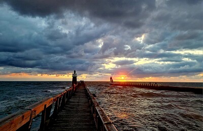 Coucher de soleil Estacade Capbreton