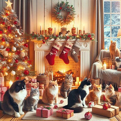 Christmas with cats!