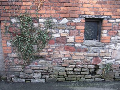 Old stable wall, hayloft above