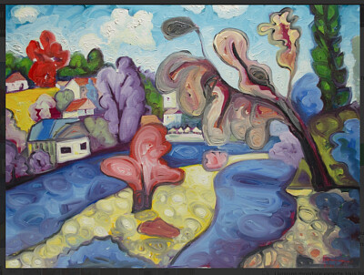 naïf serbe paysage