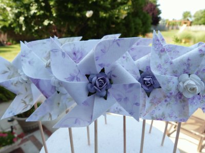 Chic Lilac Pinwheel Flags