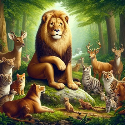 Il leone la lepre e il cervo
