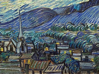 Van Gogh village la nuit
