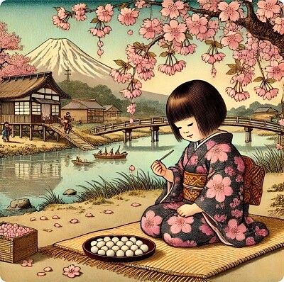 Cherry Blossom Picnic with Sweet Dango - Japanese
