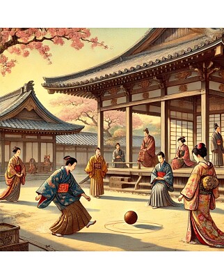 Heian-Era Courtyard and Kemari Game