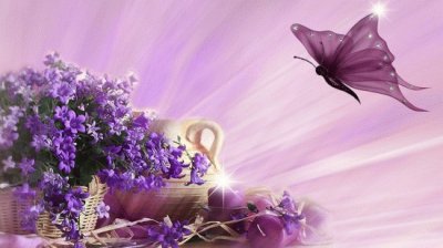 Flowers, Candle and Silk Butterfly jigsaw puzzle