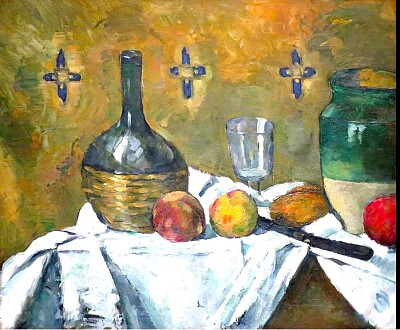 Cézanne bouteille en osier