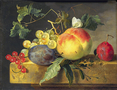 Grosse pêche et prune