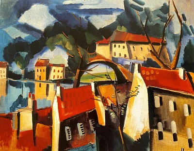 Vlaminck ville au bord de l 'eau et pont