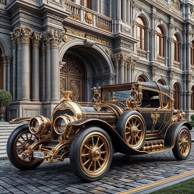 Antique Car Meets Futurism