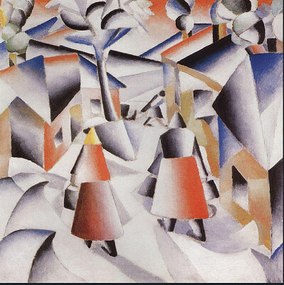 Malevitch 1913 village après la tempête de neige