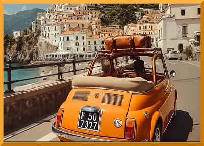 L 'Italie en Fiat 500 cabrilet