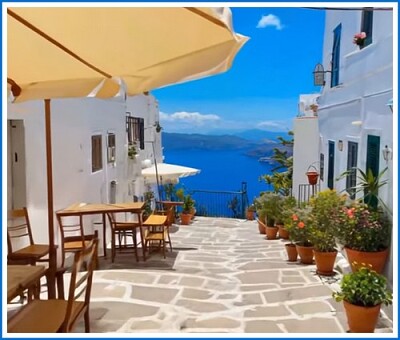 Terrasse ensoleillée en Italie